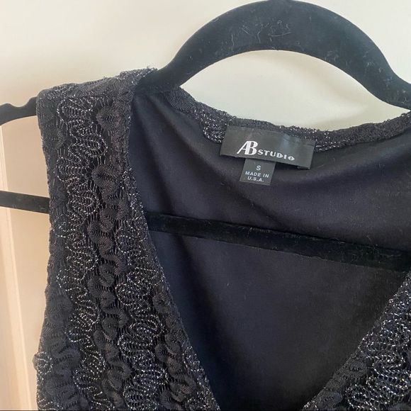 Vintage AB Studio 90s Vibes Wavy Embroidered Cross Front Tank Top Blouse - Picture 3 of 6